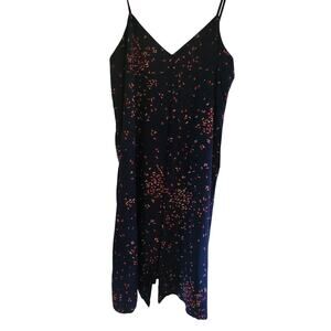 GAP Colorful Floral on Navy Midi Dress Size 16 Petite